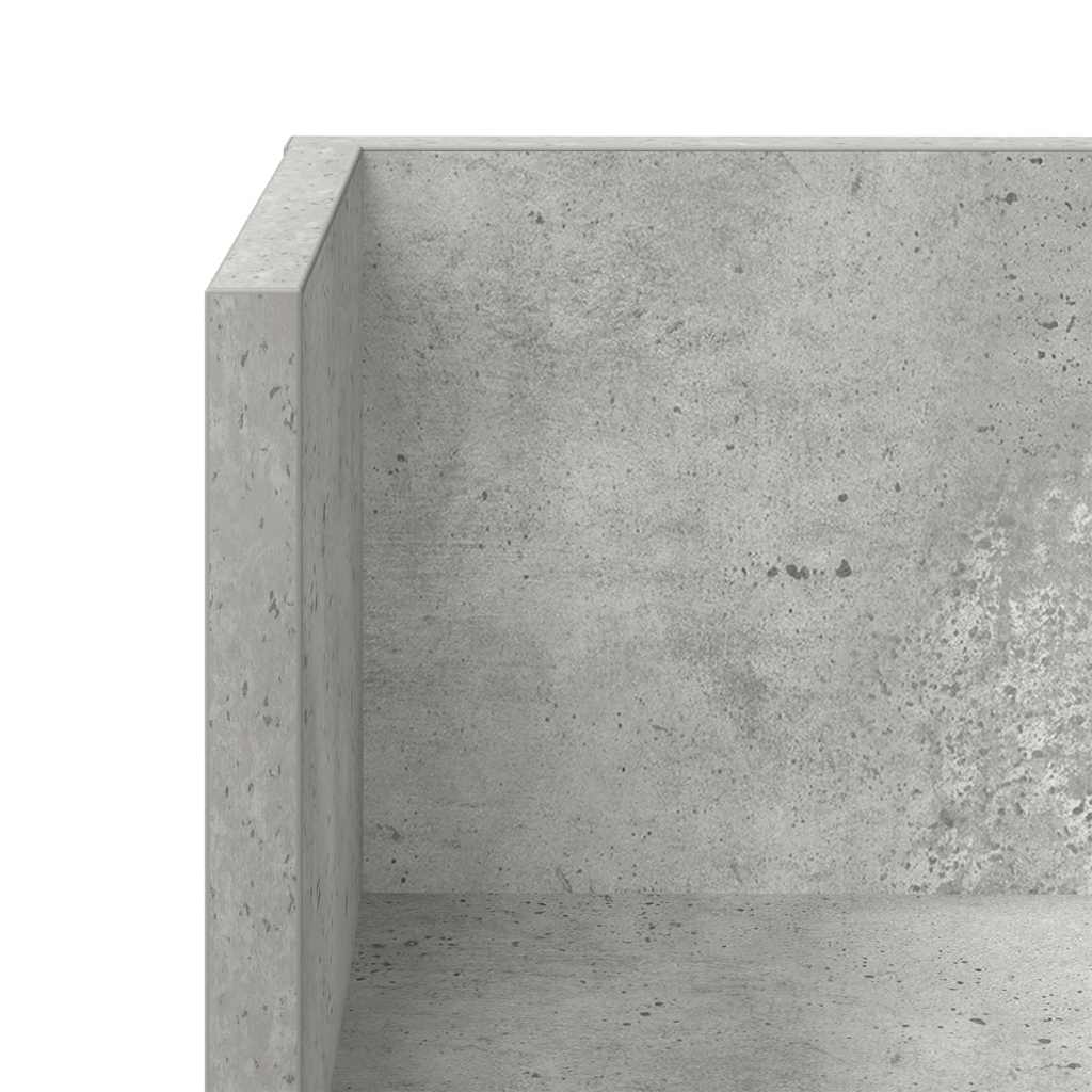 Rafturi perete 2 buc. gri beton 75x16,5x16,5 cm lemn prelucrat