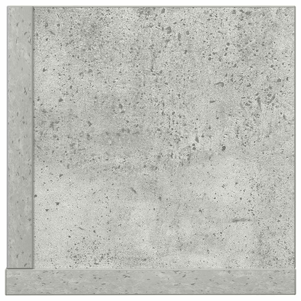 Rafturi perete 2 buc. gri beton 100x16,5x16,5 cm lemn prelucrat