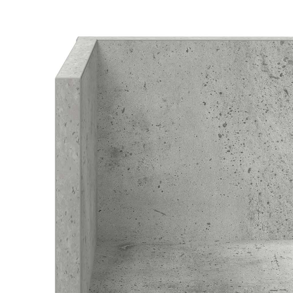 Rafturi perete 2 buc. gri beton 100x16,5x16,5 cm lemn prelucrat