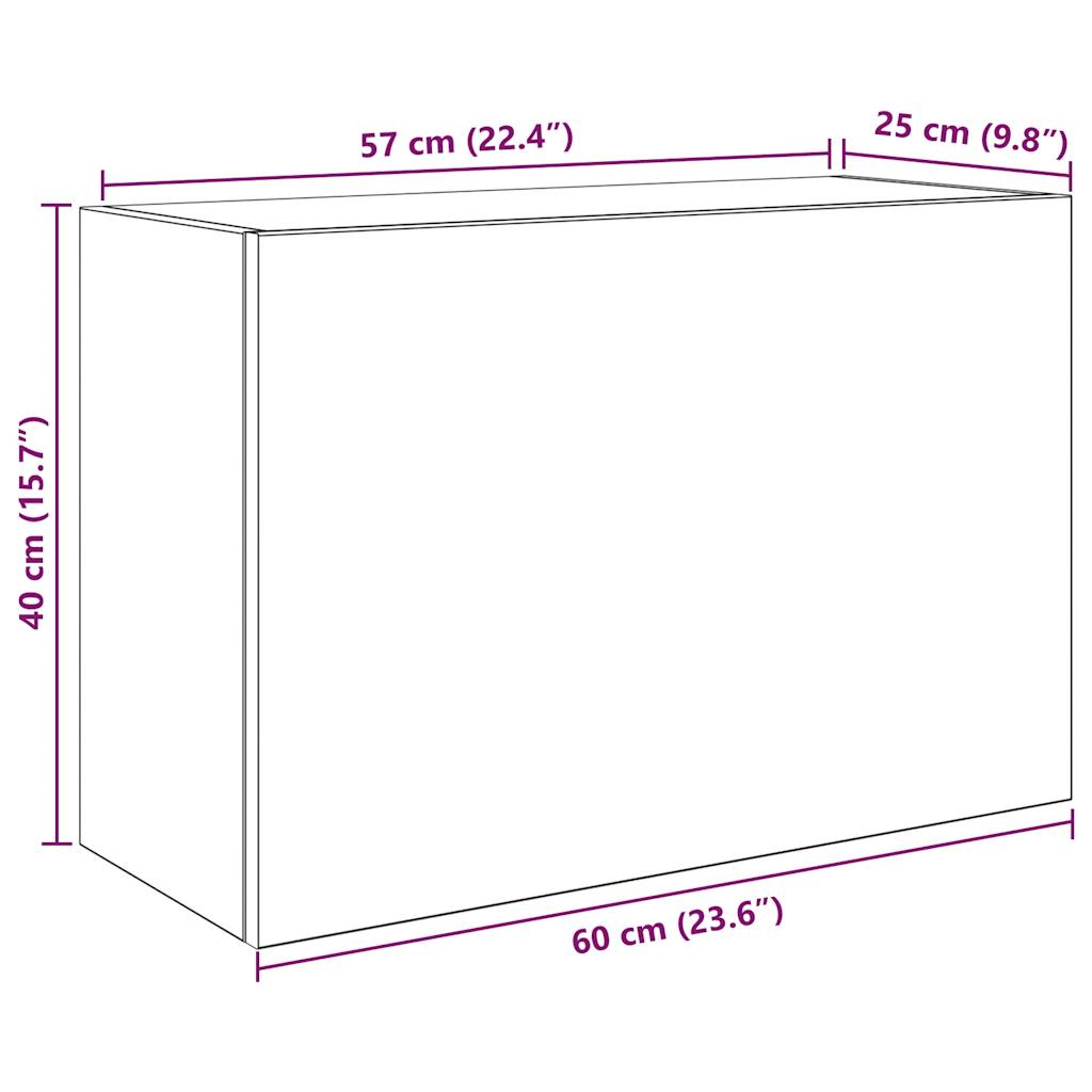 Dulap perete baie, stejar fumuriu, 60x25x40 cm, lemn prelucrat