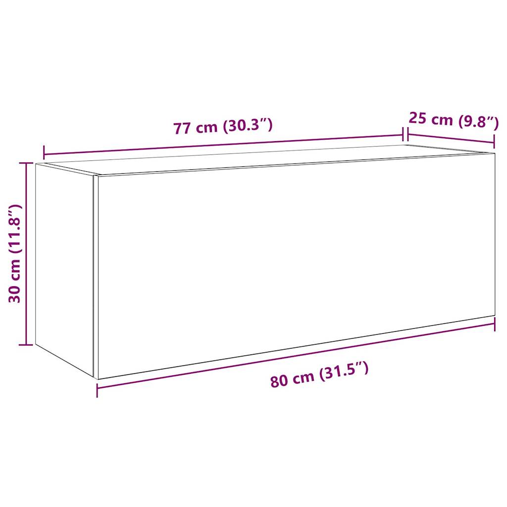 Dulap perete baie, stejar sonoma, 80x25x30 cm, lemn prelucrat