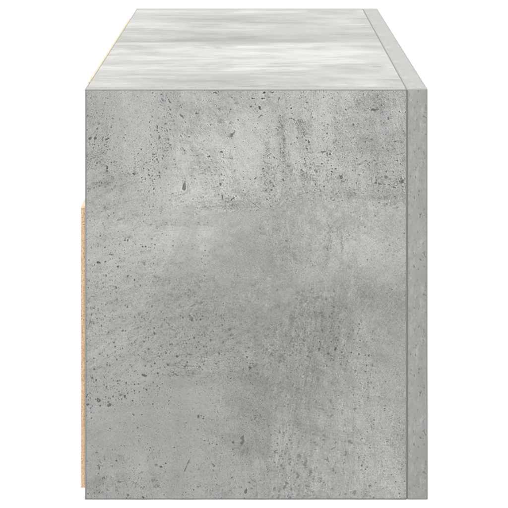 Dulap perete baie, gri beton, 80x25x30 cm, lemn prelucrat