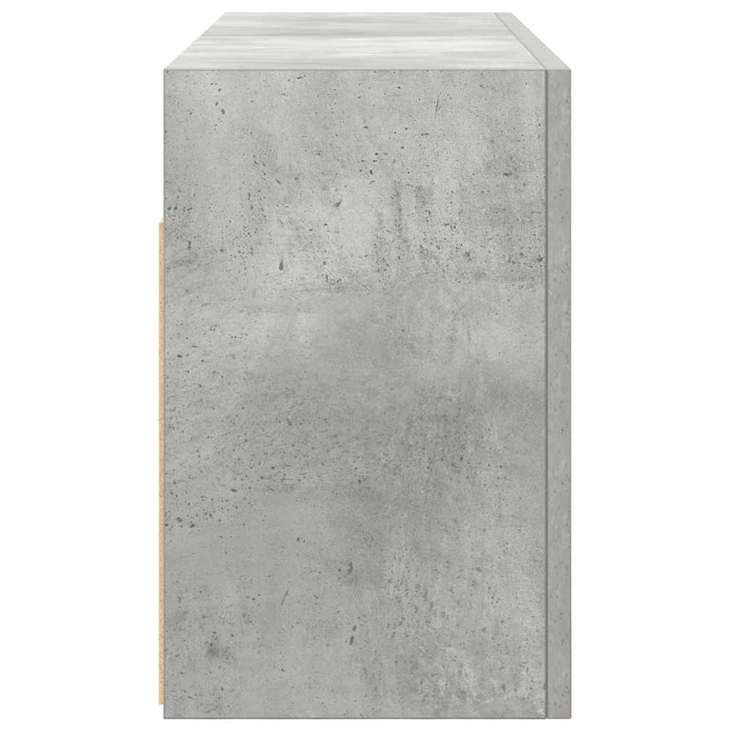 Dulap perete baie, gri beton, 80x25x40 cm, lemn prelucrat