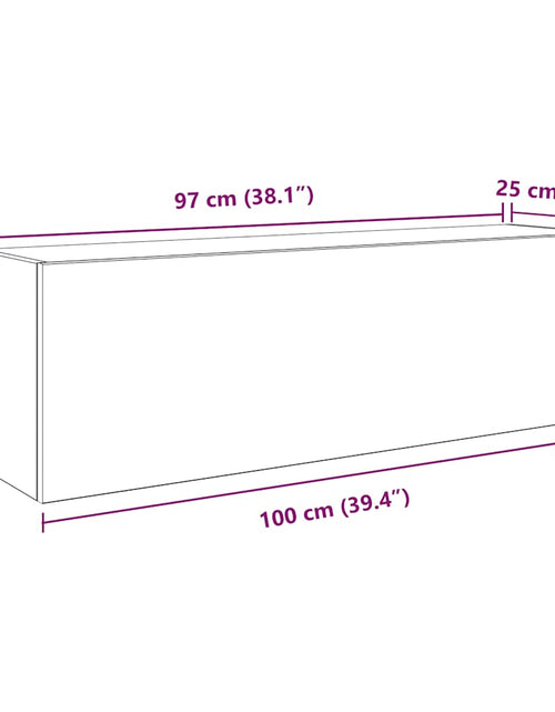 Загрузите изображение в средство просмотра галереи, Dulap perete baie, stejar fumuriu, 100x25x30 cm, lemn prelucrat
