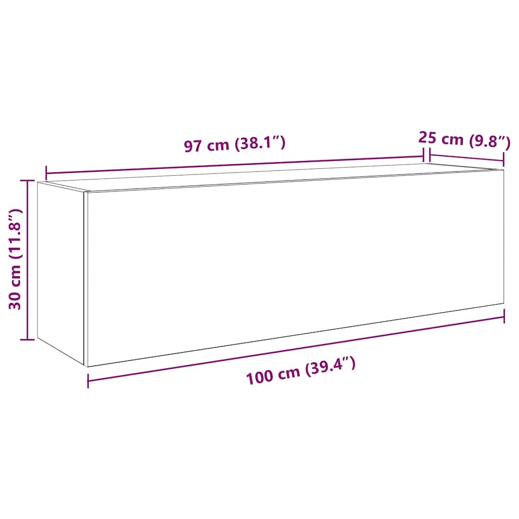 Dulap perete de baie, stejar maro, 100x25x30 cm, lemn prelucrat