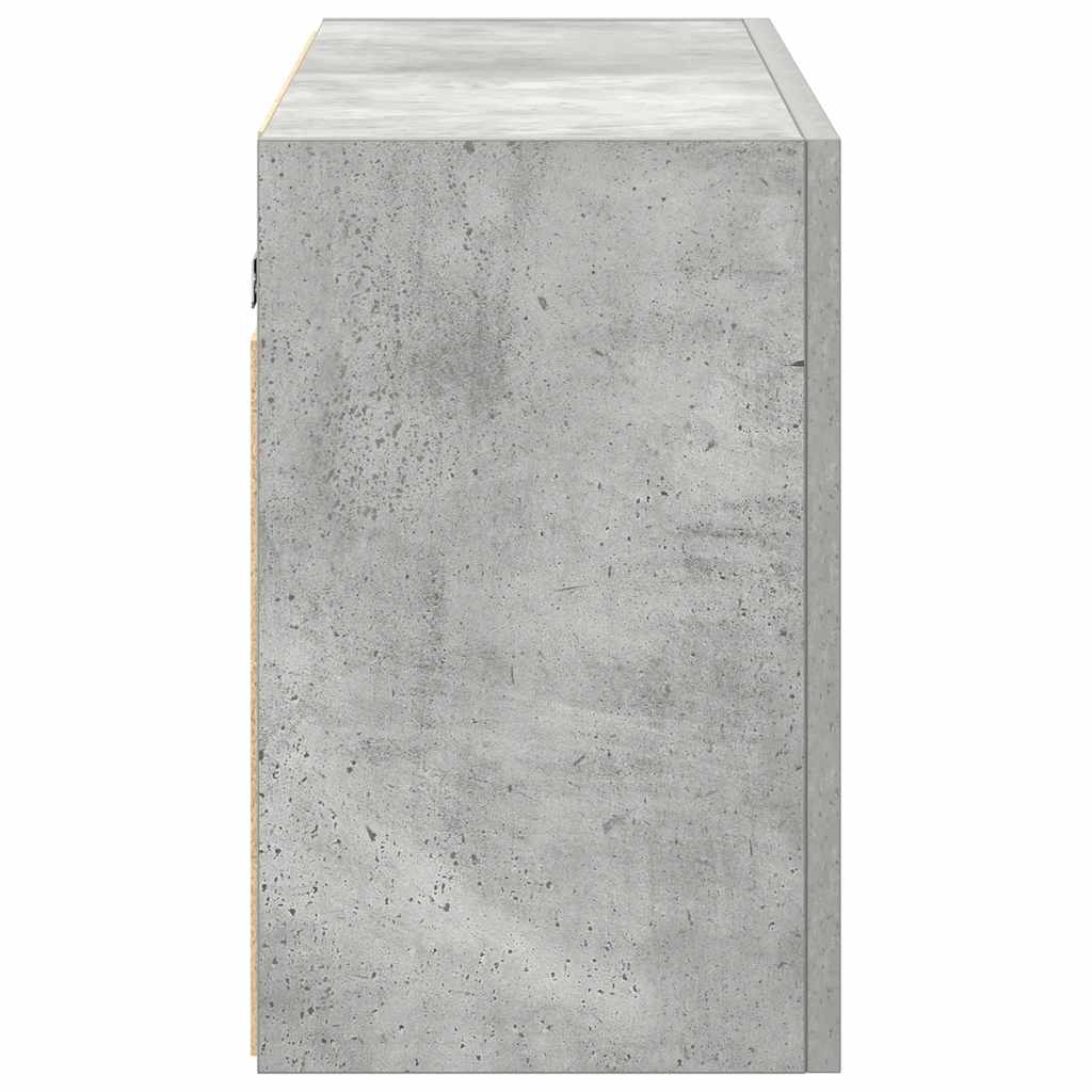 Dulap perete baie, gri beton, 100x25x40 cm, lemn prelucrat