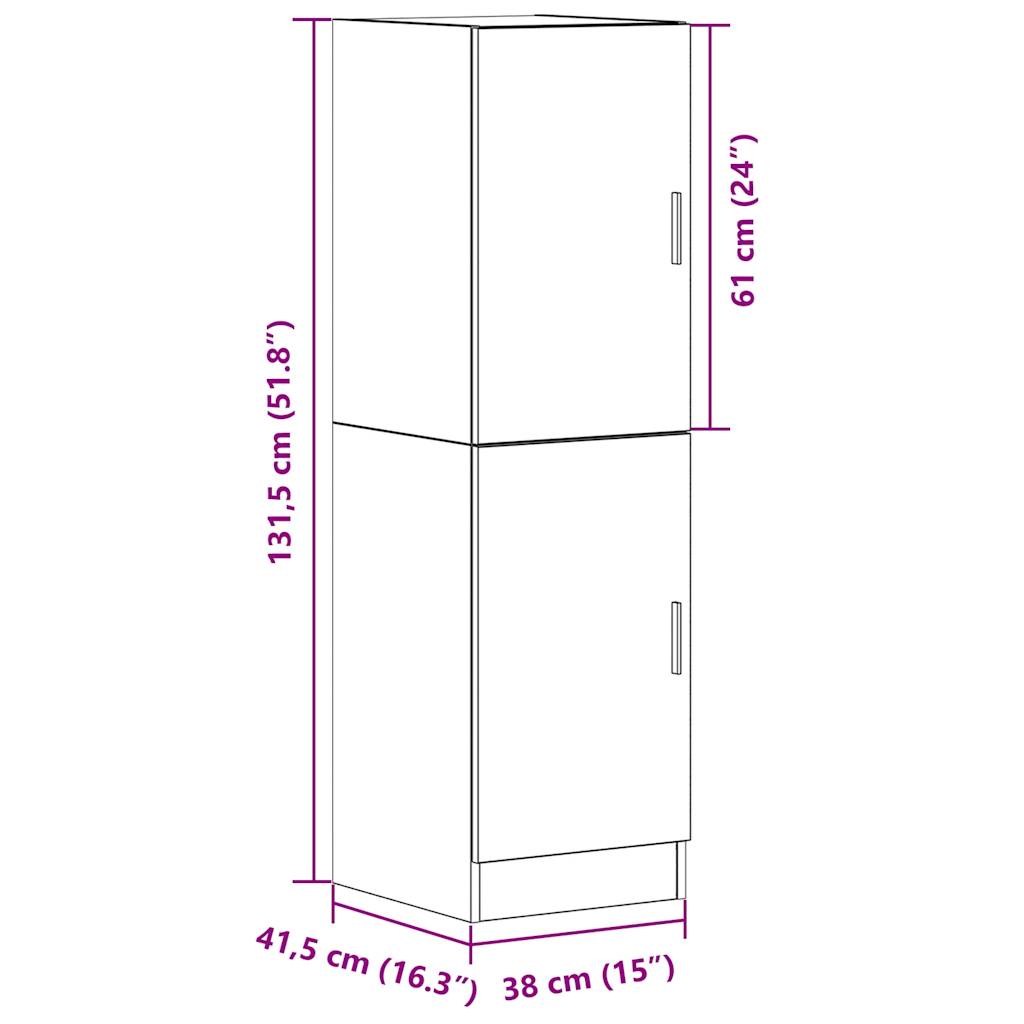 Dulap de bucătărie, gri beton 38x41,5x131,5 cm lemn prelucrat