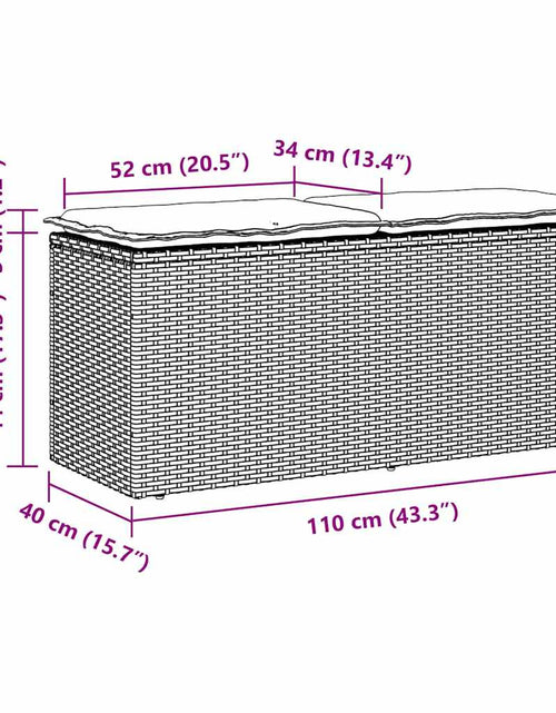 Загрузите изображение в средство просмотра галереи, Bancă de grădină cu pernă Bej 110x40x44 cm polirattan
