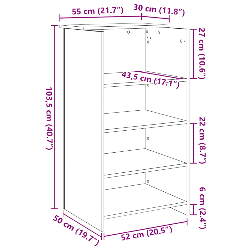 Birou de recepție Stejar Sonoma 55x50x103,5 cm Lemn prelucrat