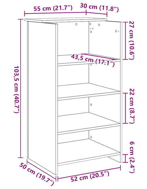 Загрузите изображение в средство просмотра галереи, Birou de recepție stejar afumat 55x50x103,5 cm lemn prelucrat
