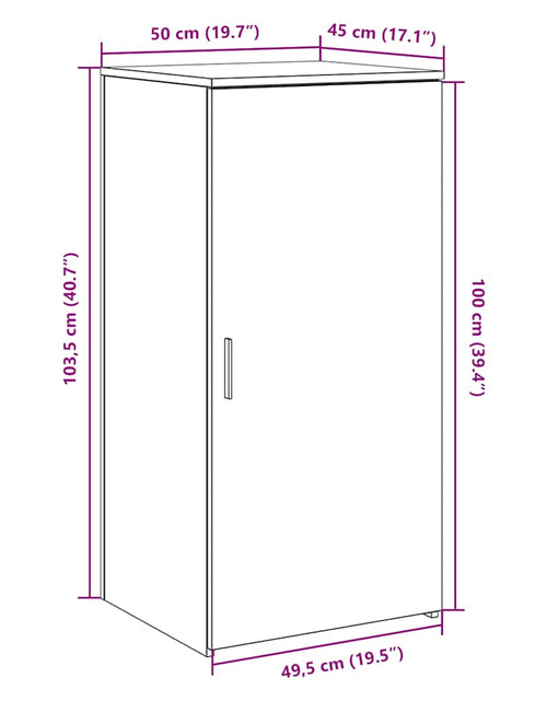 Загрузите изображение в средство просмотра галереи, Dulap de depozitare alb 50x45x103,5 cm din lemn prelucrat
