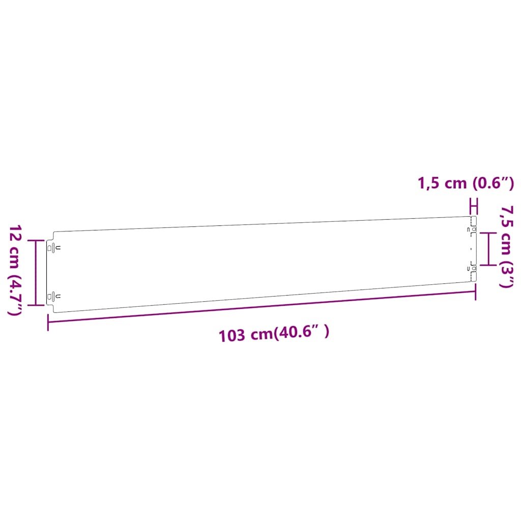 Borduri de gazon 10 buc Alb 15x103 cm Oțel laminat la rece