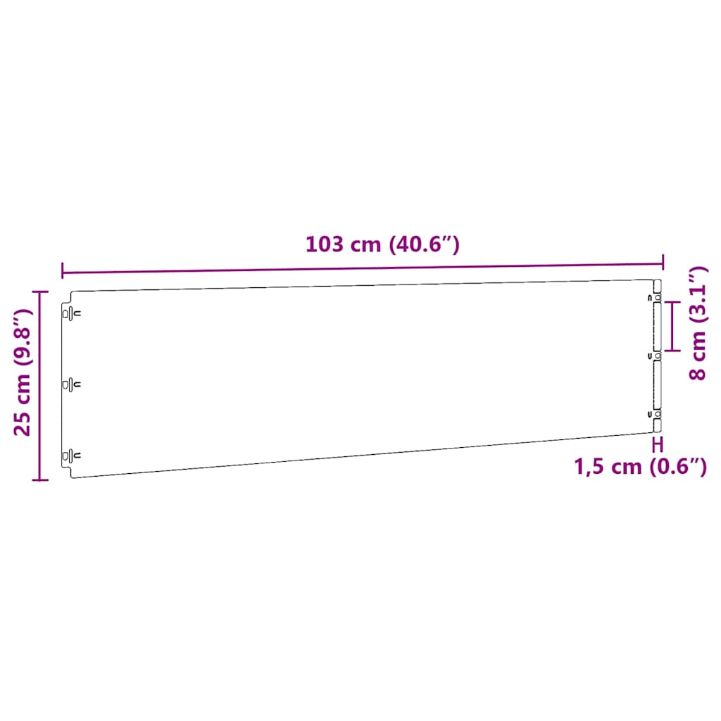 Borduri de gazon 10 buc Negru 25x103 cm Oțel laminat la rece