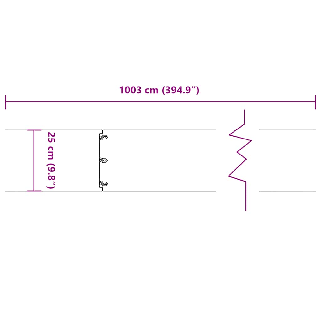 Borduri de gazon 10 buc Alb 25x103 cm Oțel laminat la rece