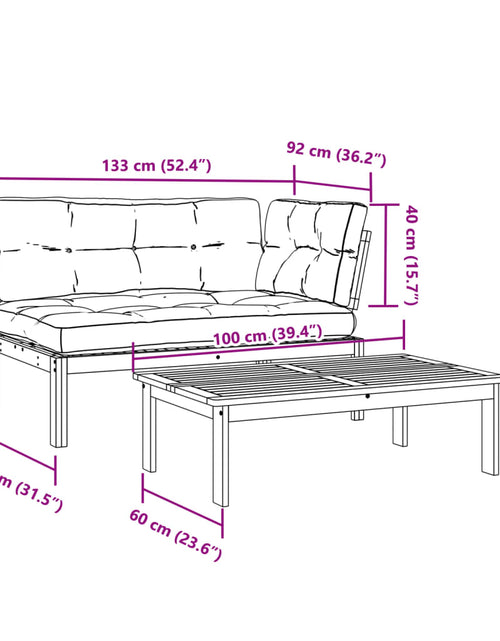 Загрузите изображение в средство просмотра галереи, Set canapele de grădină cu perne din paleți 2 piese lemn acacia
