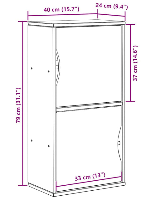 Загрузите изображение в средство просмотра галереи, Dulap lateral „ODDA” 40x24x79 cm din lemn masiv de pin
