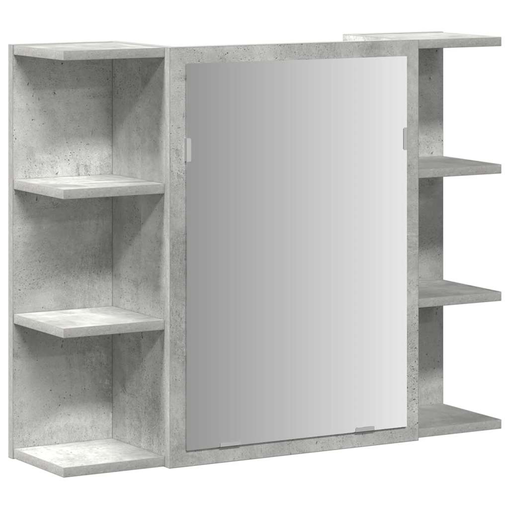 Set mobilier de baie, 3 piese, gri beton, lemn compozit