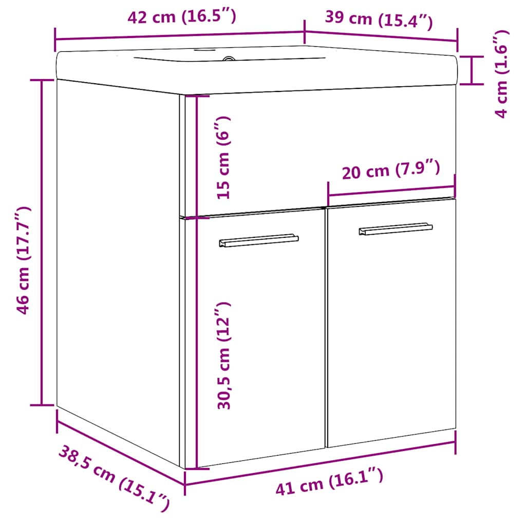 Set mobilier de baie, 2 piese, gri beton, lemn compozit