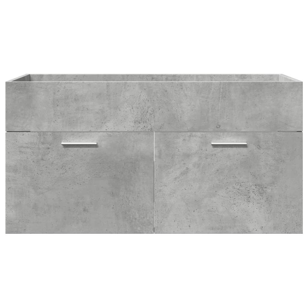 Set mobilier de baie, 5 piese, gri beton, lemn prelucrat