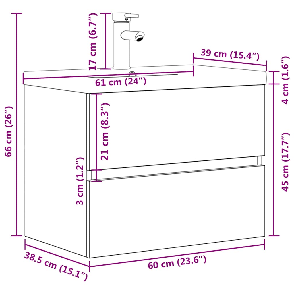 Set mobilier de baie, 2 piese, gri beton, lemn compozit