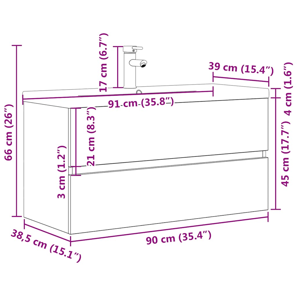 Set mobilier de baie, 2 piese, gri beton, lemn compozit