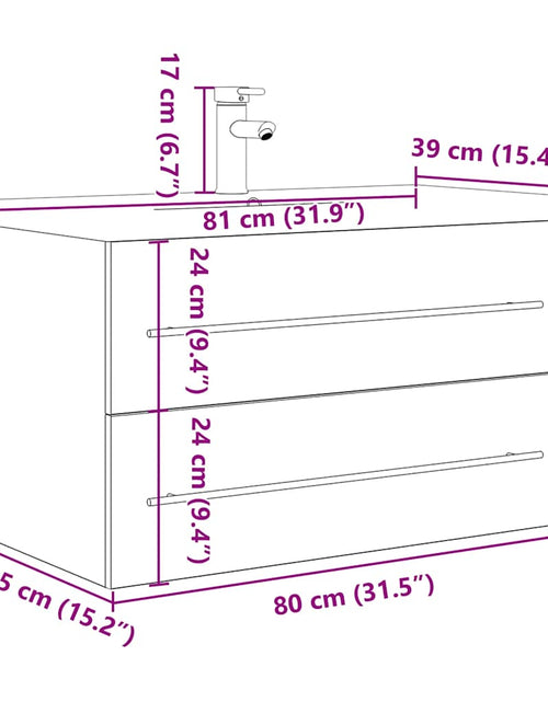 Încărcați imaginea în vizualizatorul Galerie, Set mobilier de baie, 2 piese, gri beton, lemn compozit
