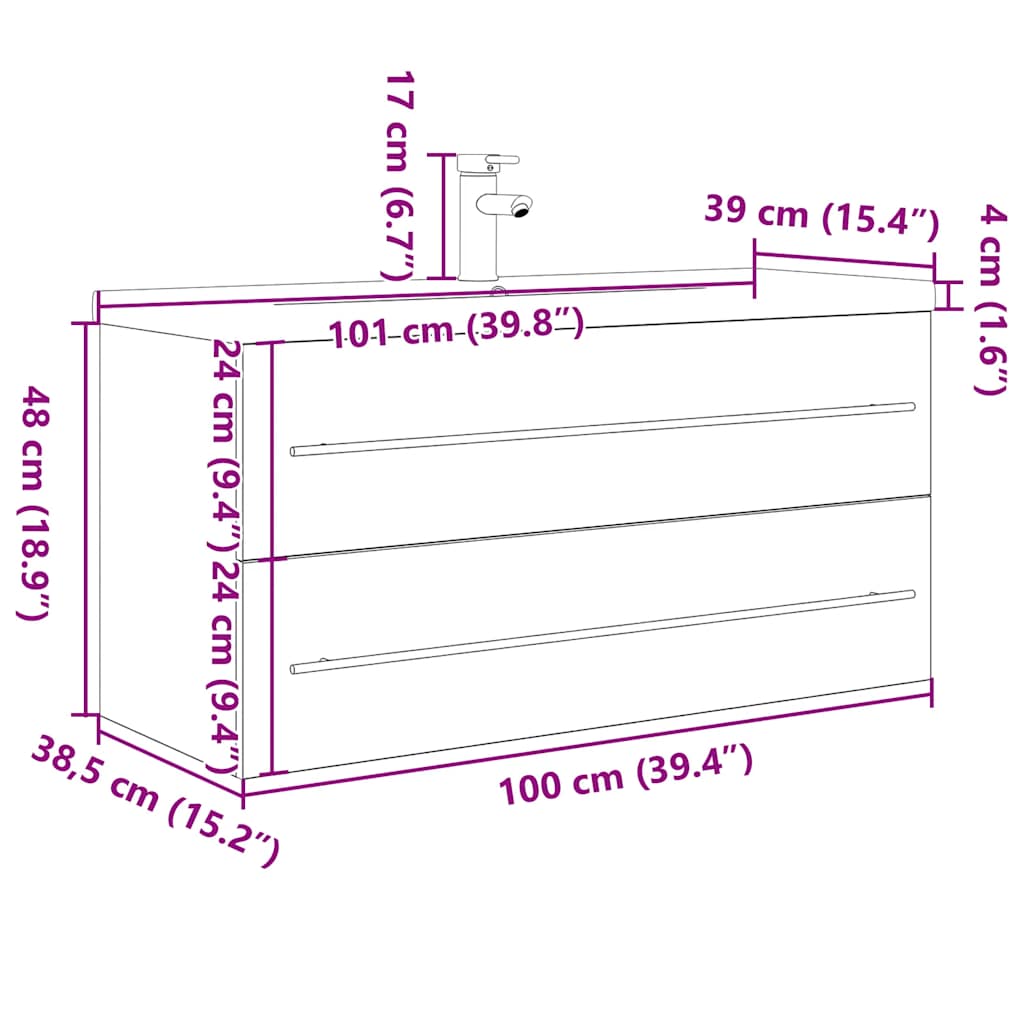 Set mobilier de baie, 2 piese, gri beton, lemn compozit