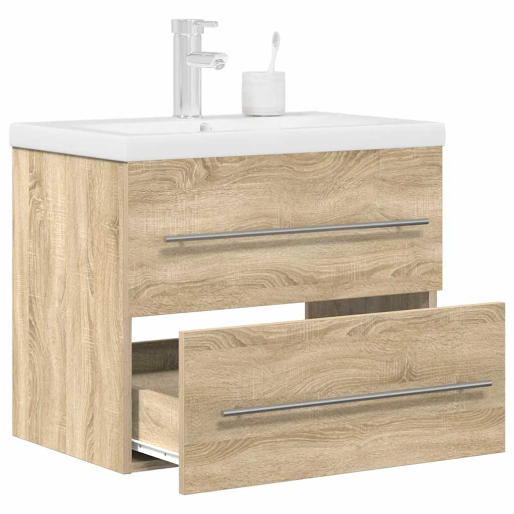 Set mobilier de baie, 2 piese, stejar sonoma, lemn prelucrat