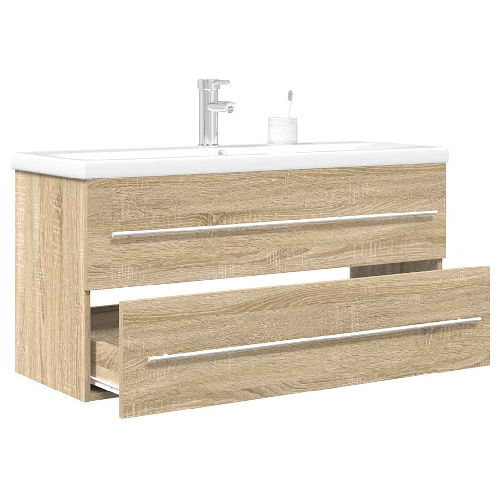 Set mobilier de baie, 2 piese, stejar sonoma, lemn prelucrat