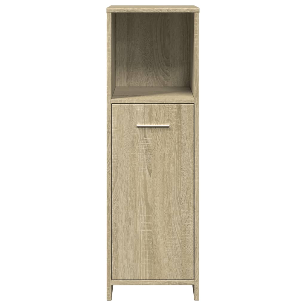 Set mobilier de baie, 3 piese, stejar sonoma, lemn prelucrat