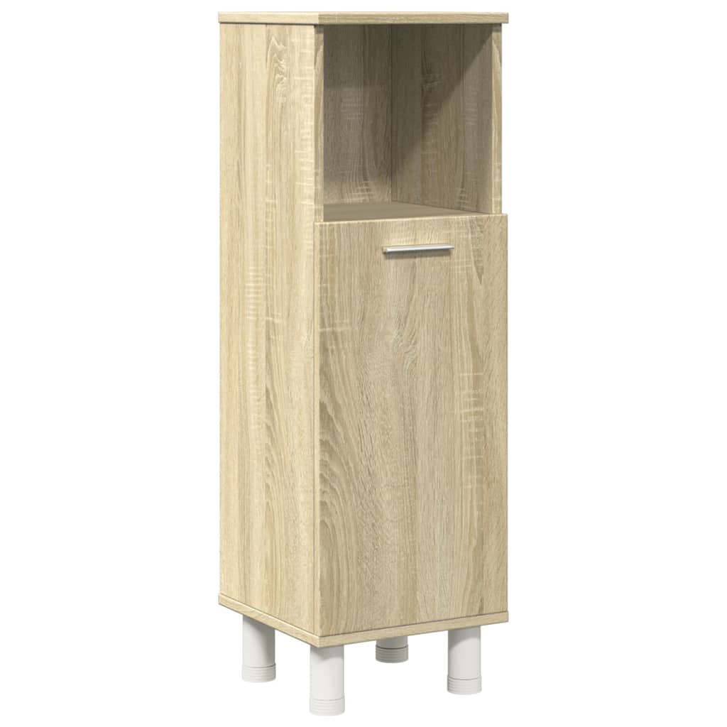 Set mobilier de baie, 3 piese, stejar sonoma, lemn prelucrat