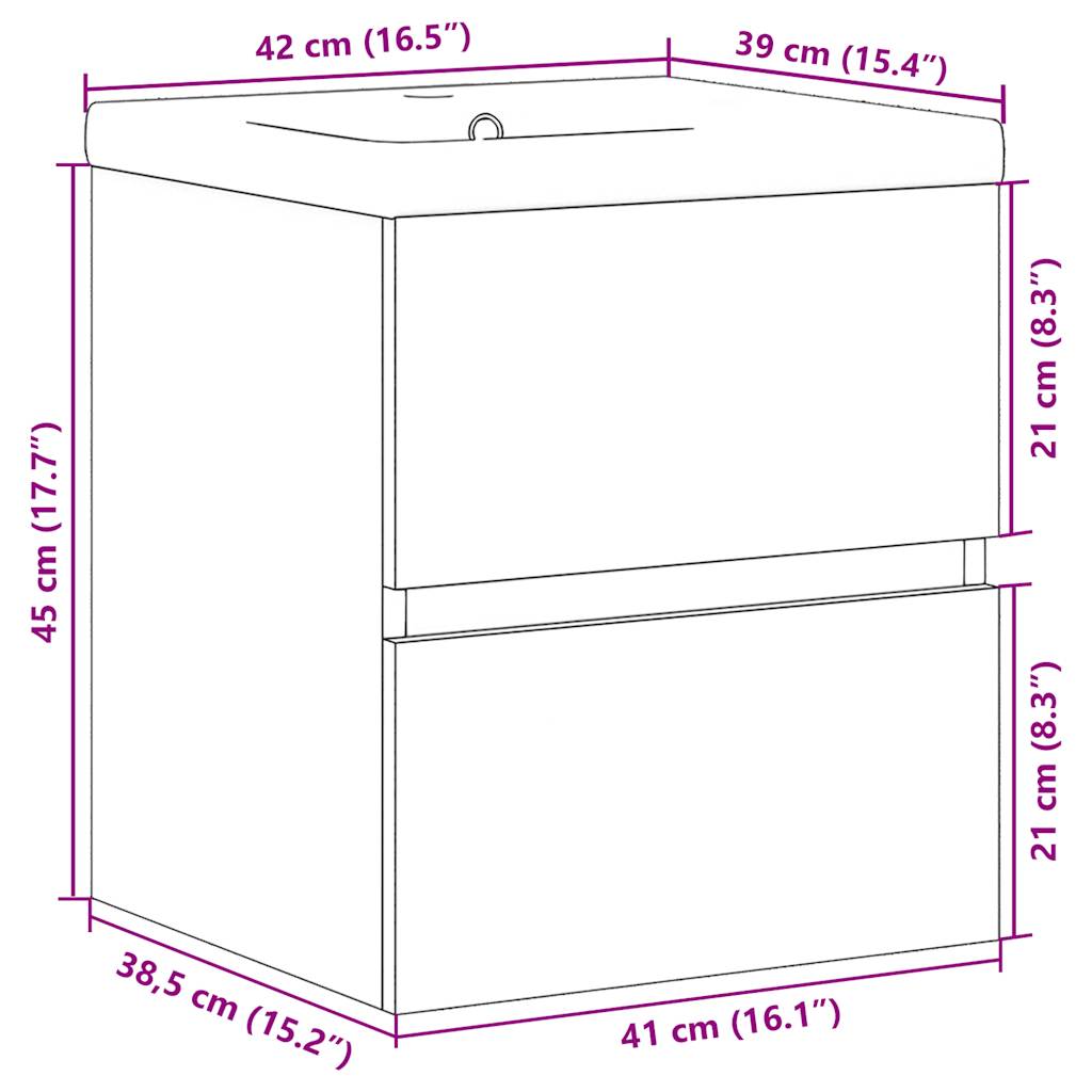 Set mobilier de baie, 2 piese, stejar sonoma, lemn prelucrat