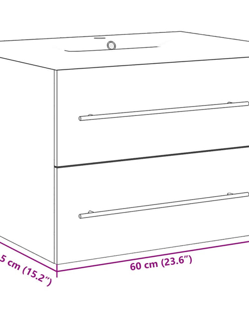 Загрузите изображение в средство просмотра галереи, Set mobilier de baie, 2 piese, stejar sonoma, lemn prelucrat
