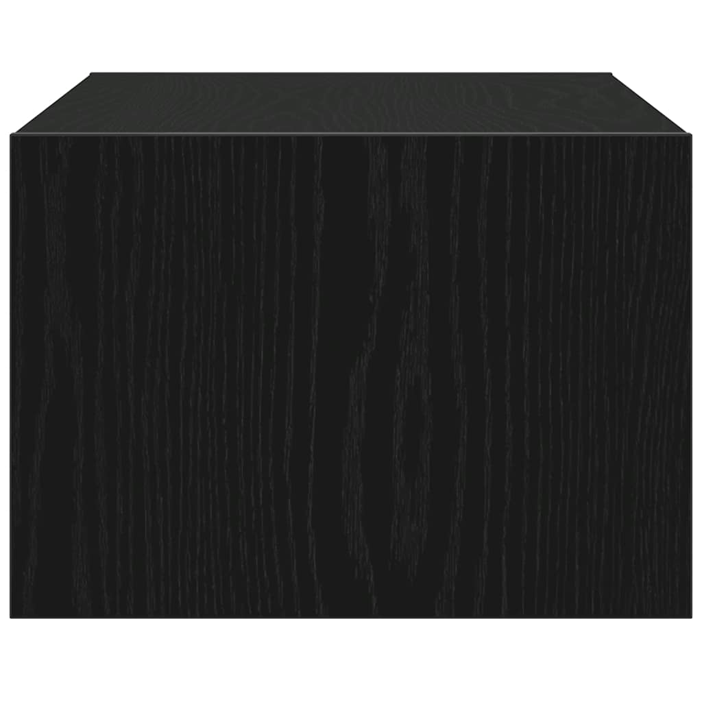 Dulap TV cu lumini LED Stejar negru 75x35,5x25 cm