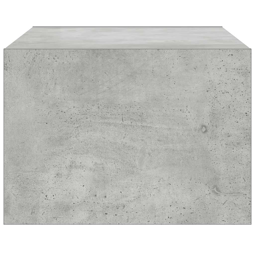 Comodă TV cu lumini LED, gri beton, 75x35,5x25 cm