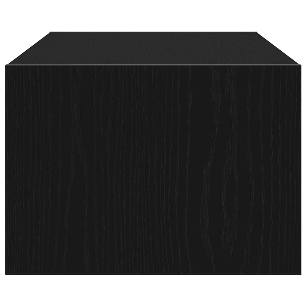 Dulap TV cu lumini LED Stejar negru 100X35,5x25 cm