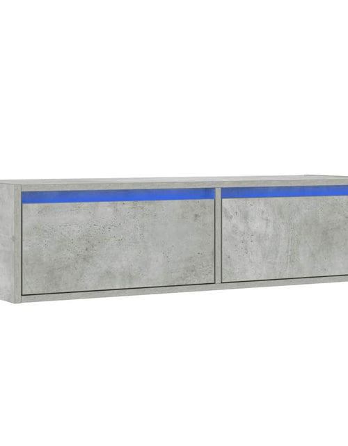 Încărcați imaginea în vizualizatorul Galerie, Comodă TV cu lumini LED, gri beton, 100X35,5x25 cm
