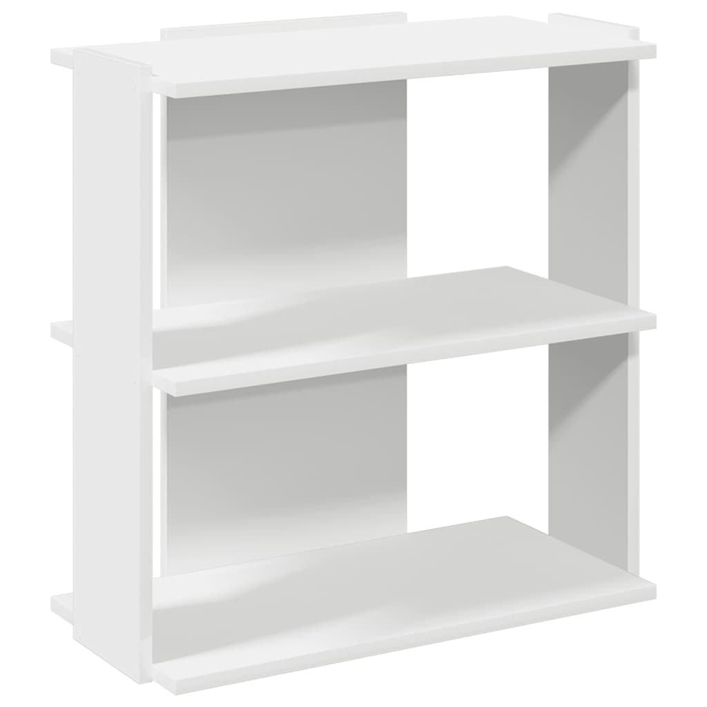 Bibliotecă cu 3 niveluri, alb 60x30x60 cm lemn prelucrat