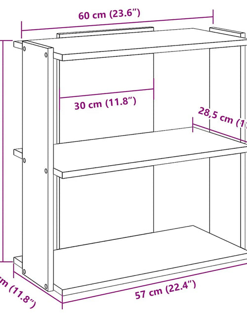 Încărcați imaginea în vizualizatorul Galerie, Bibliotecă cu 3 niveluri, alb 60x30x60 cm lemn prelucrat
