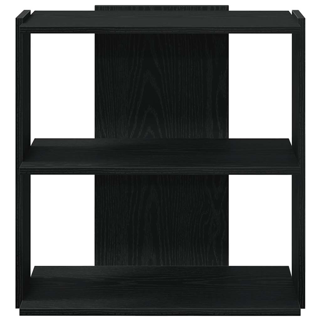 Bibliotecă cu 3 niveluri, negru, 60x30x60 cm, lemn prelucrat