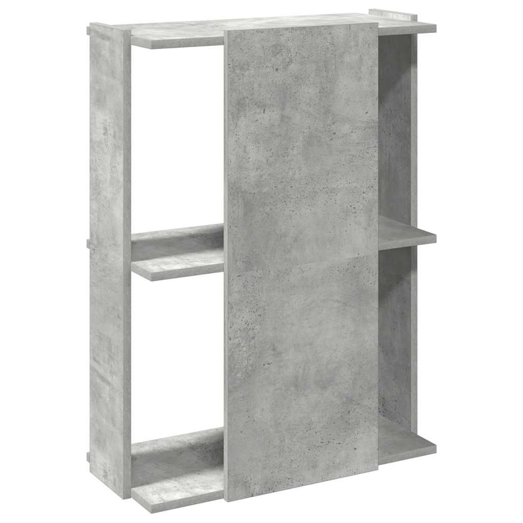 Bibliotecă cu 3 niveluri, gri beton, 60x30x80 cm lemn prelucrat