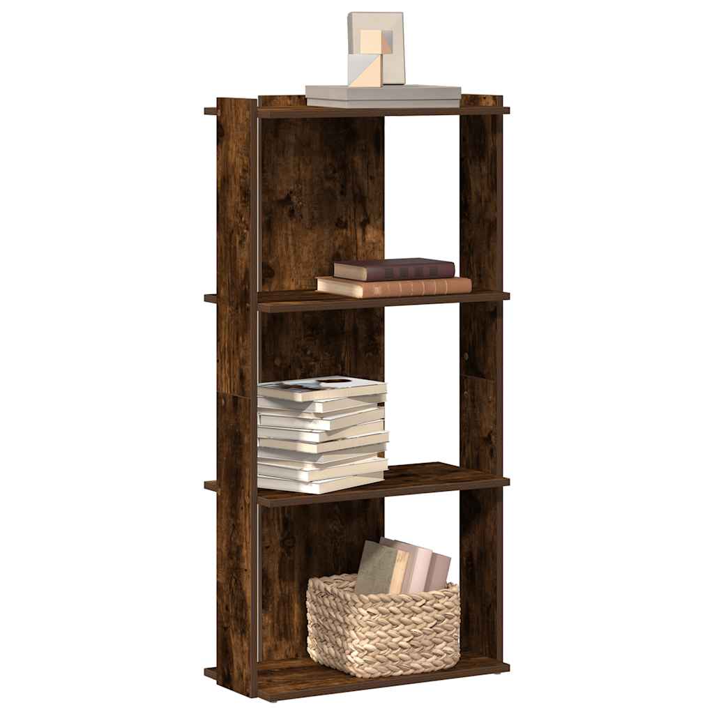 Bibliotecă 3 niveluri stejar afumat 60x30x120 cm lemn prelucrat