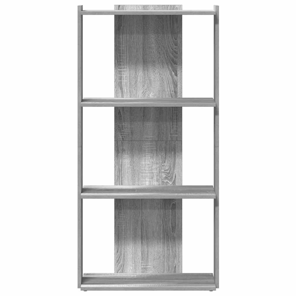 Bibliotecă cu 3 niveluri gri sonoma 60x30x120 cm lemn prelucrat