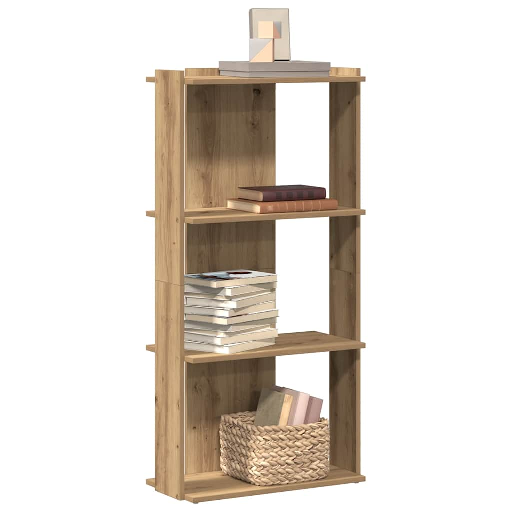 Bibliotecă 3 etaje stejar artizanal 60x30x120 cm lemn prelucrat