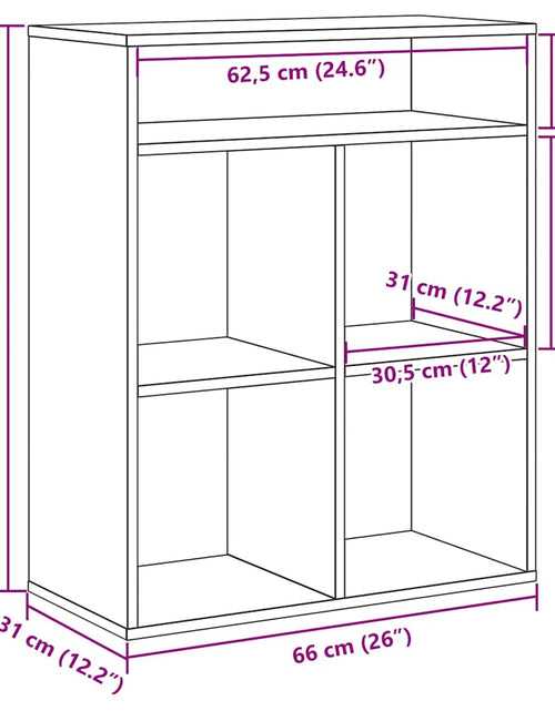 Загрузите изображение в средство просмотра галереи, Bibliotecă, gri sonoma, 66x31x80 cm, lemn prelucrat
