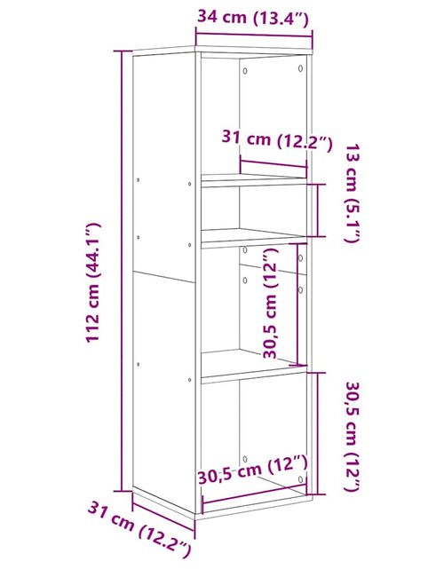 Încărcați imaginea în vizualizatorul Galerie, Dulap cu cărți din lemn vechi 34x31x112 cm din lemn prelucrat
