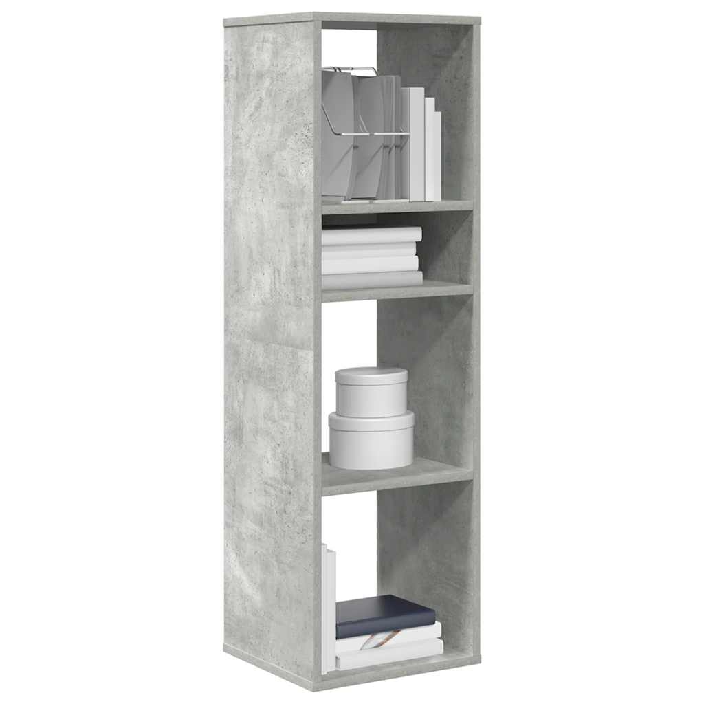 Bibliotecă, gri beton, 34x31x112 cm, lemn prelucrat