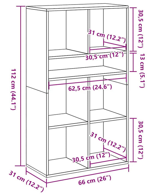 Загрузите изображение в средство просмотра галереи, Bibliotecă, alb, 66x31x112 cm, lemn prelucrat
