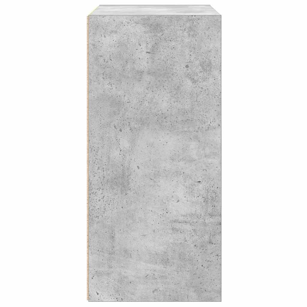 Bibliotecă, gri beton, 31x24x52 cm, lemn prelucrat