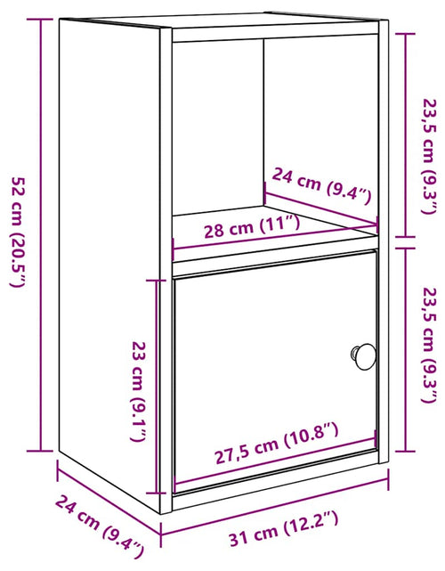 Загрузите изображение в средство просмотра галереи, Bibliotecă, gri beton, 31x24x52 cm, lemn prelucrat
